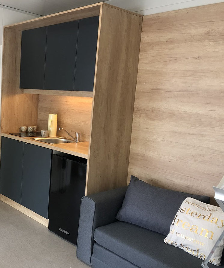 Tiny House - Typ 1 mit Schlafzimmer, Badezimmer und Wohnküche Bauprofi