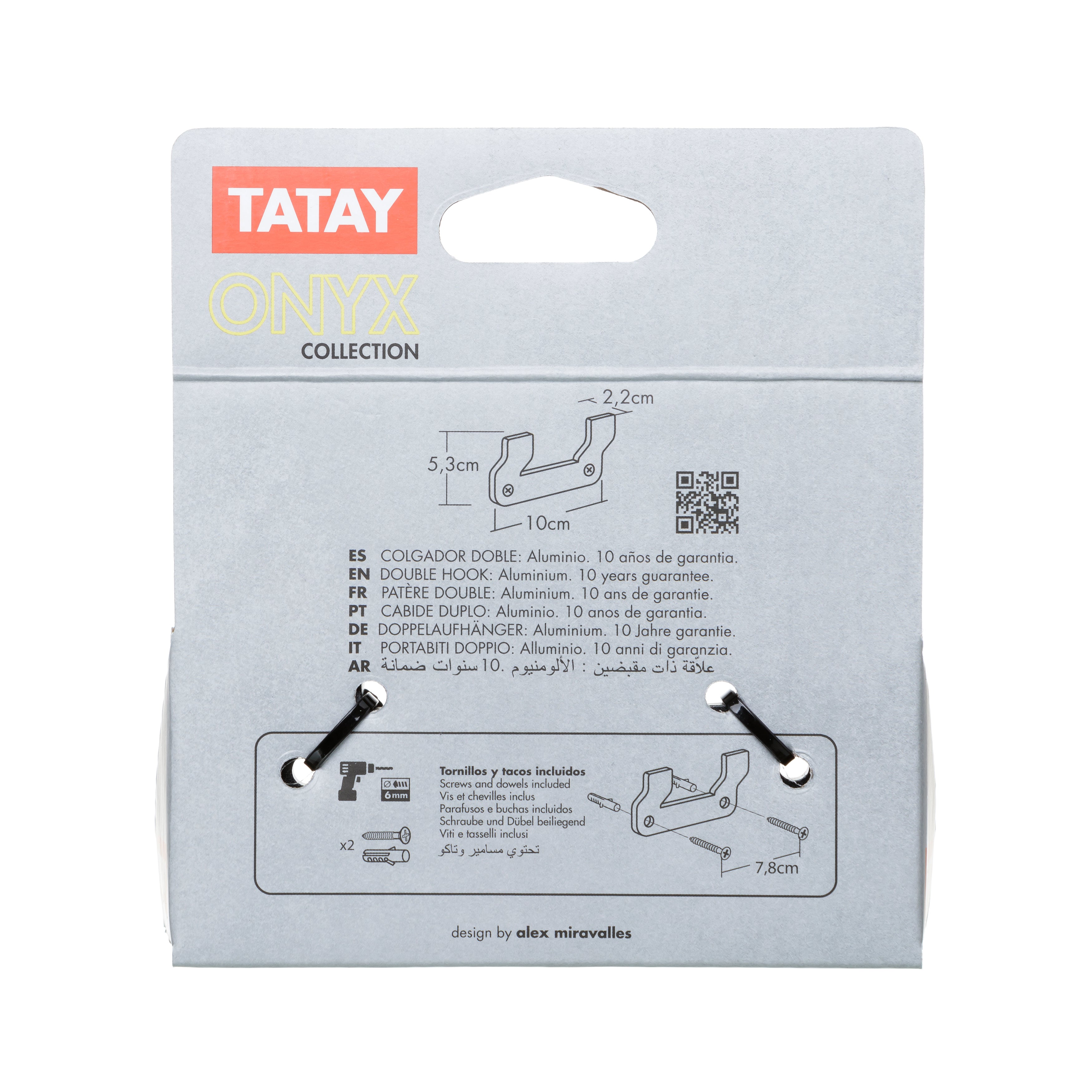 Tatay ONYX Badezimmer Haken, doppelte Ausführung Tatay