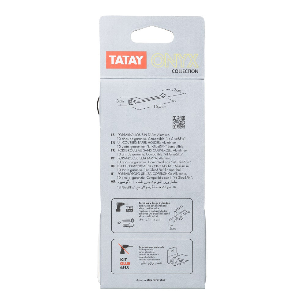 Tatay ONYX Toilettenpapierhalter ohne Deckel Tatay