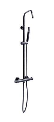 Sanotechnik Überkopfbrause Set mit Thermostatmischer, Mattschwarz Sanotechnik