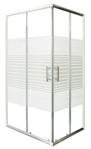 Sanotechnik P80 Eckduschkabine mit Streifendesign Sanotechnik