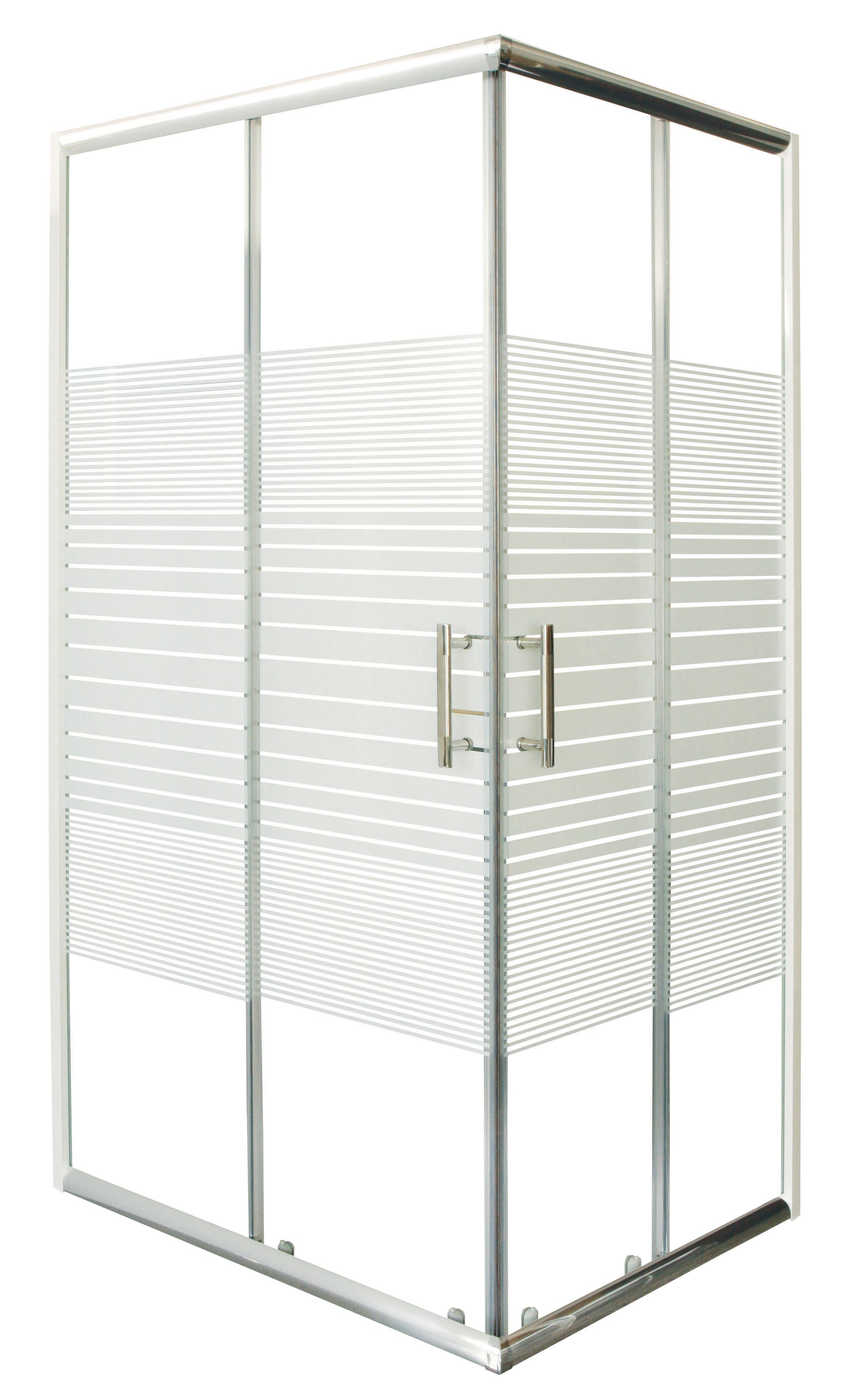 Sanotechnik P80 Eckduschkabine mit Streifendesign Sanotechnik