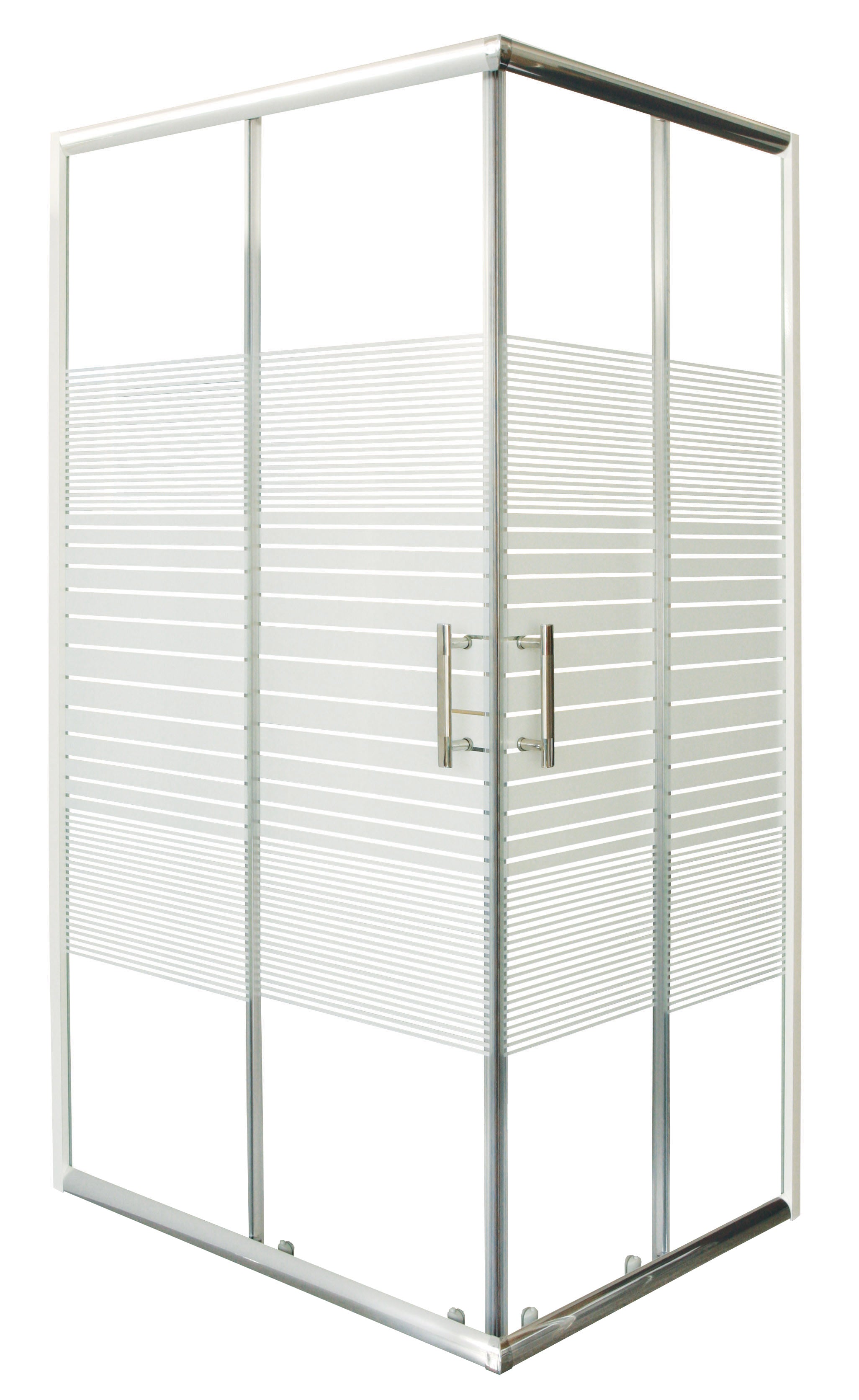Sanotechnik P80 Eckduschkabine mit Streifendesign Sanotechnik
