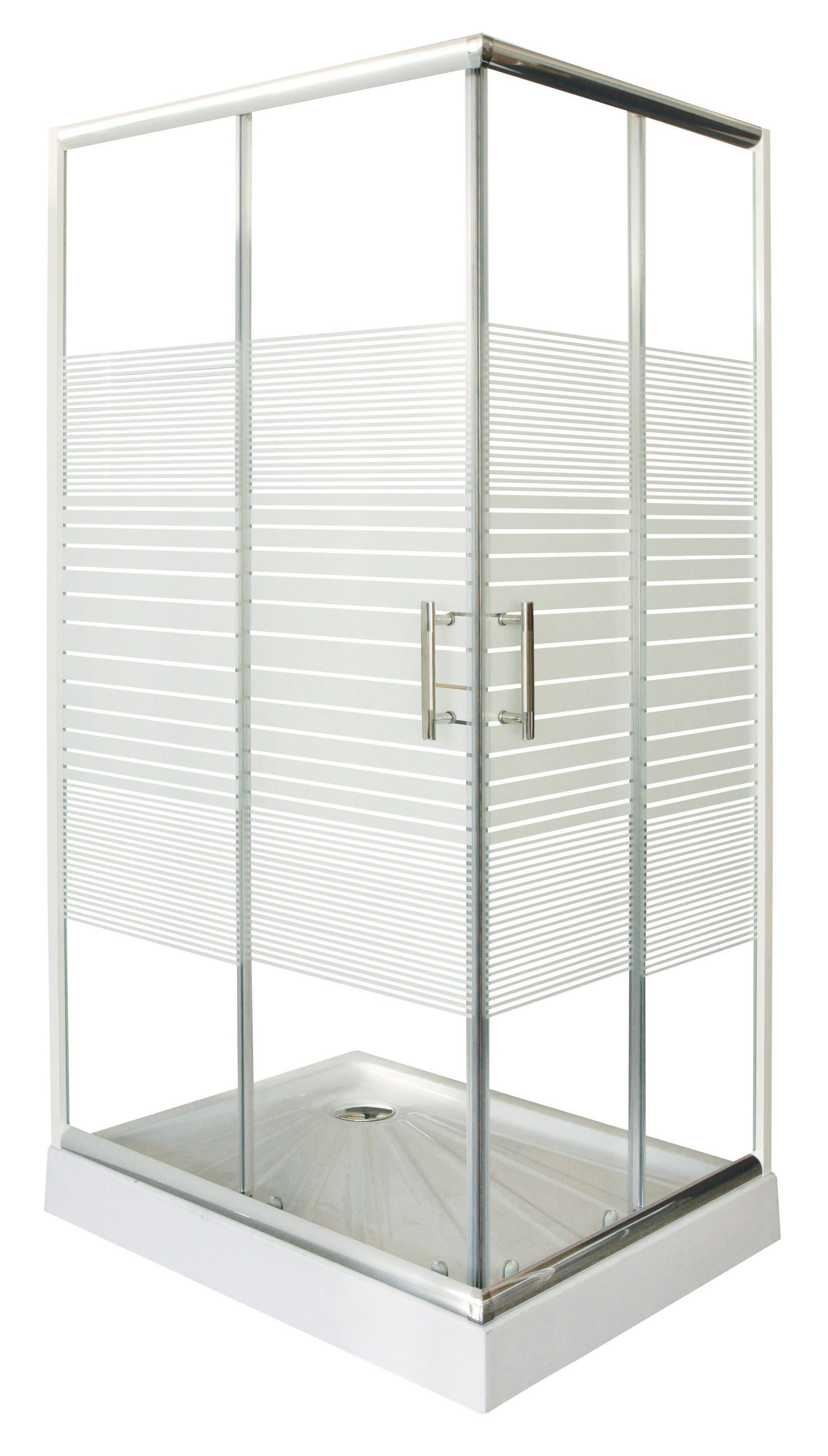 Sanotechnik P80 Eckduschkabine mit Streifendesign Sanotechnik