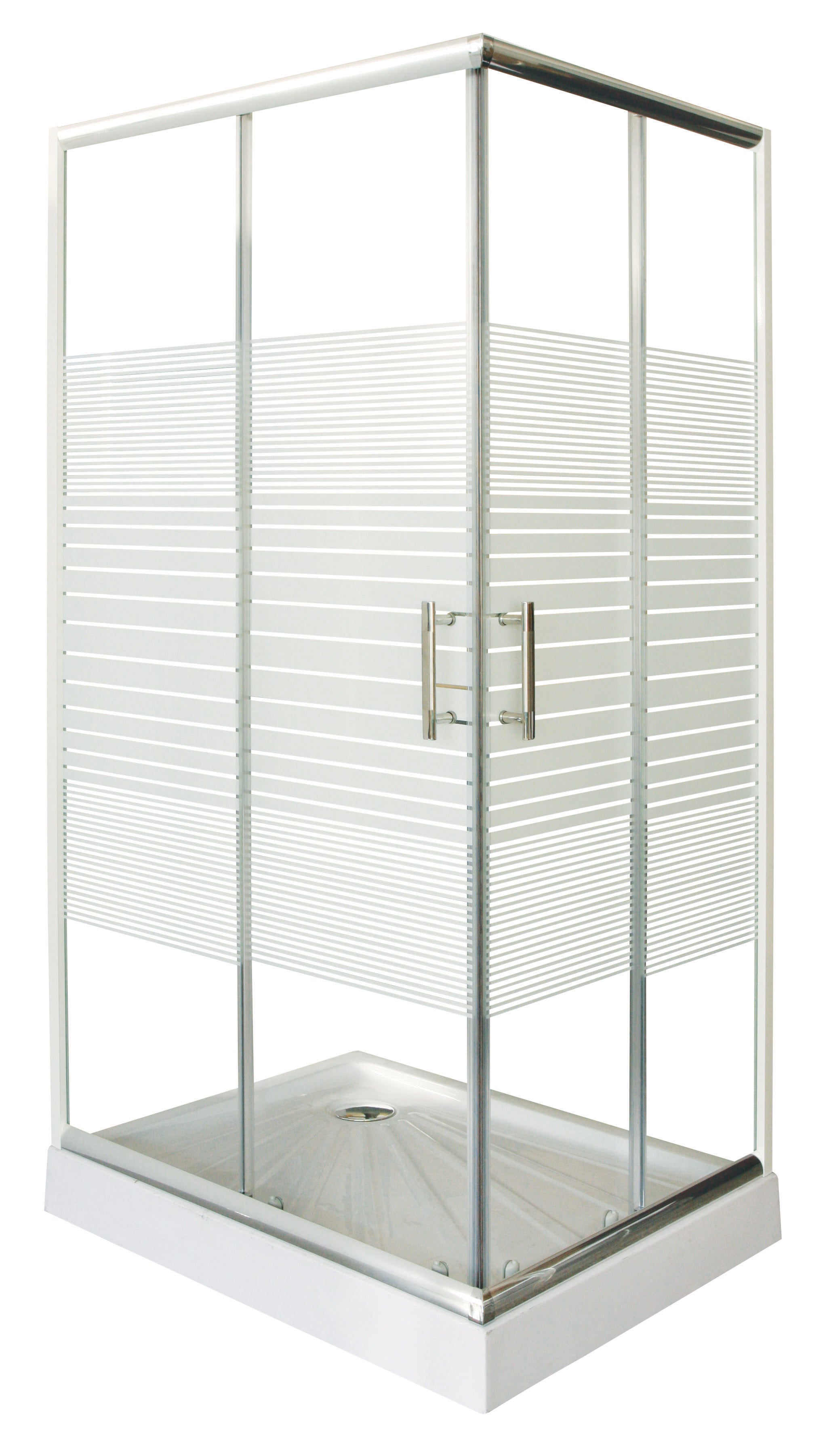 Sanotechnik P80 Eckduschkabine mit Streifendesign Sanotechnik