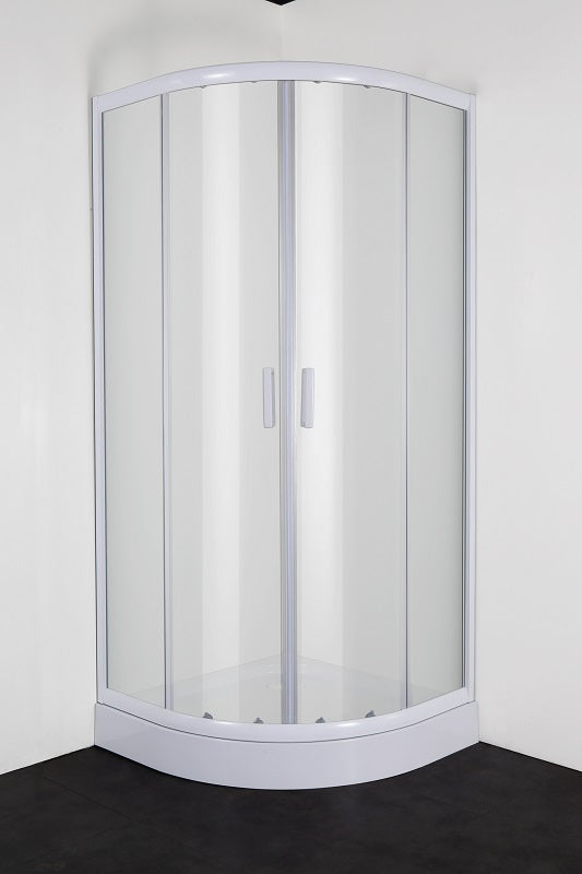Sanotechnik Q-Serie Runddusche mit Mattglas, Weiß Sanotechnik