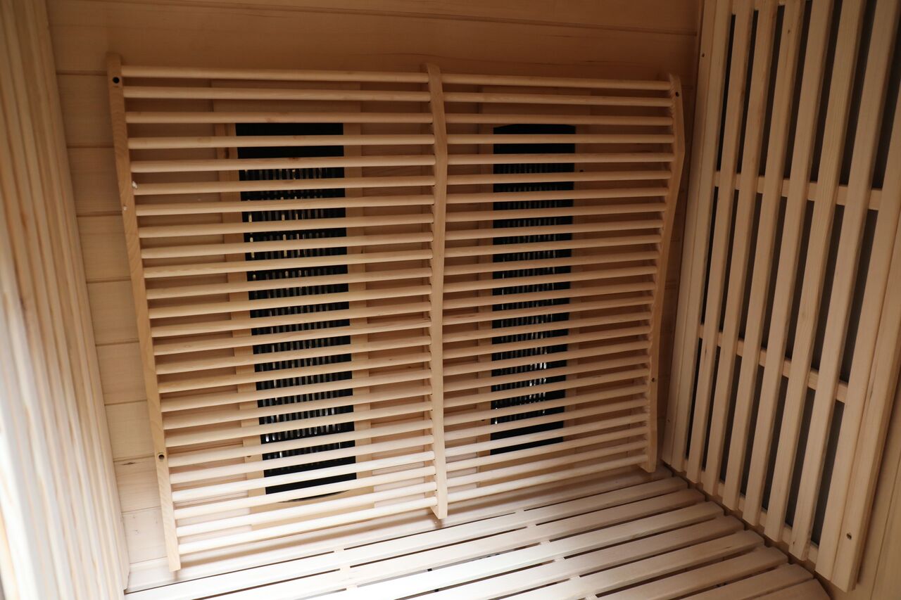 Infrarotkabine TRENDY Austattung: 2 Vollspektrumstrahler + 4 Carbon-Magnesium Heizplatten, Farblichttherapie, Audiosystem, Lüftung