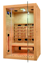 Sanotechnik Infrarotkabine MALMÖ 2 für Personen mit 6 Vollspektrumstrahler, 1 Carbon Heizplatte, Farblichttherapie, Audiosystem und Elektronisches Bedienelement 