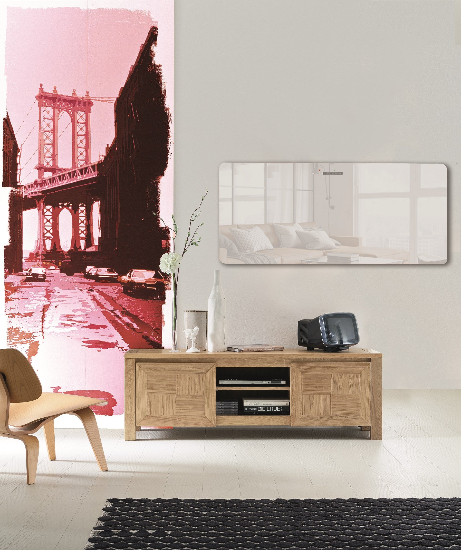 Sanotechnik E-ROM Design Heizkörper mit  Spiegel Sanotechnik