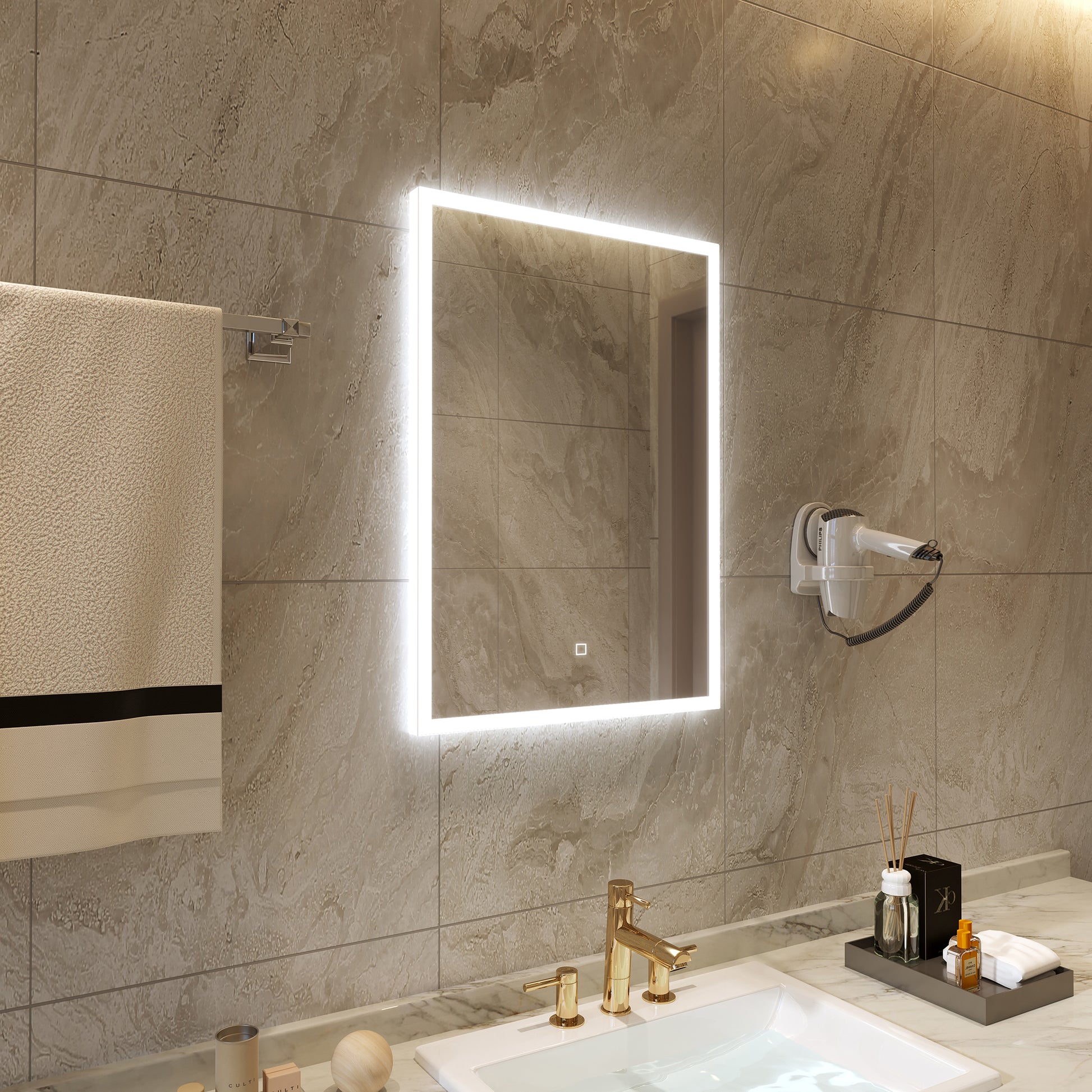 Sanotechnik Badezimmerspiegel mit indirekter LED Beleuchtung Sanotechnik