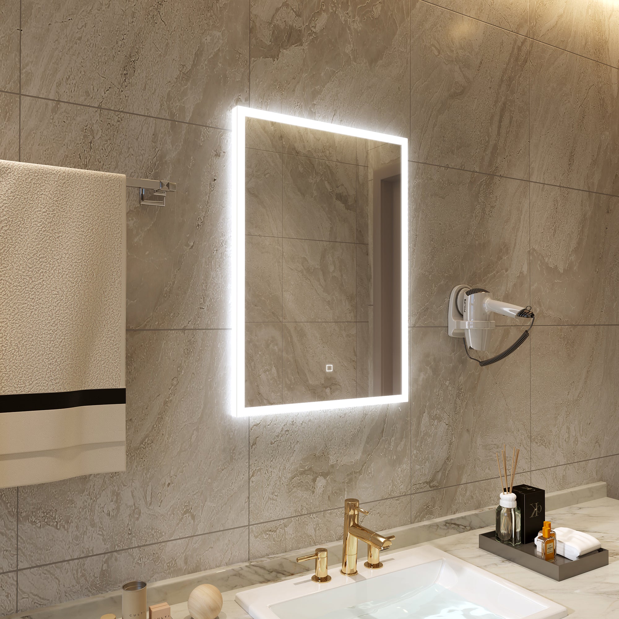 Sanotechnik Badezimmerspiegel mit indirekter LED Beleuchtung Sanotechnik