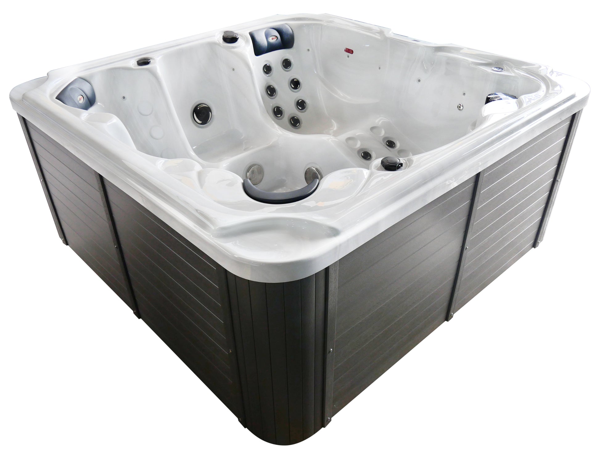 Sanotechnik Whirlpool OASIS MAXI mit 52 Massagedüsen für 6 Personen mit Radio, Lautsprecher, Bluetooth und LED Beleuchtung 