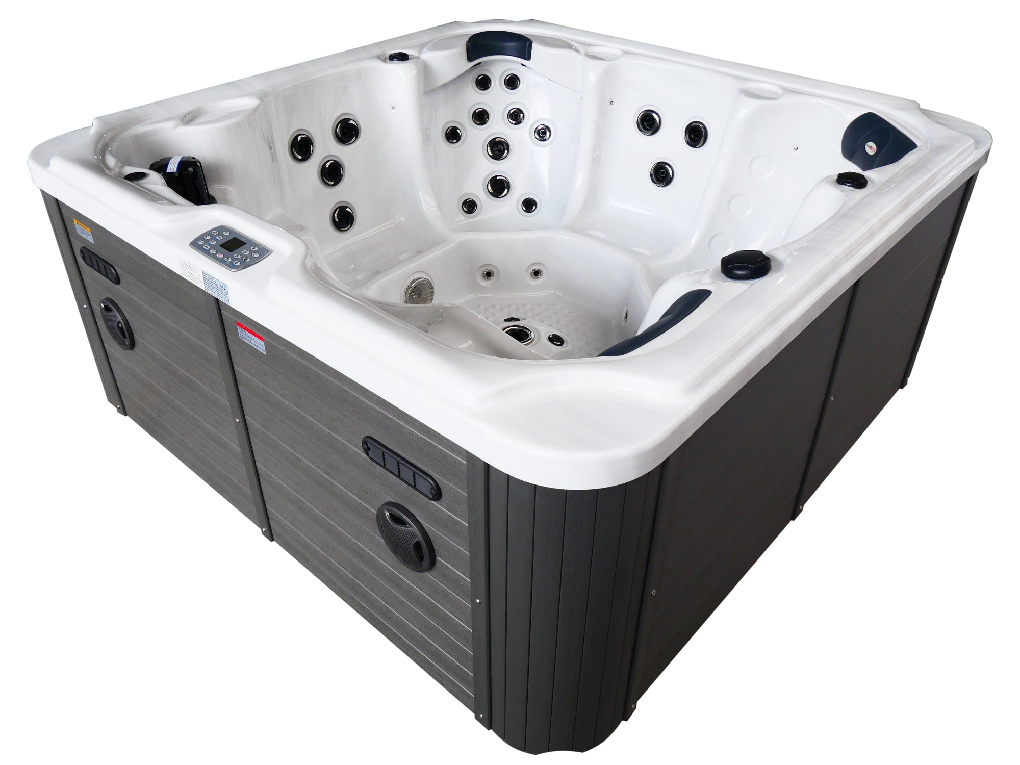 Sanotechnik Whirlpool OASIS MAXI mit 52 Massagedüsen für 6 Personen mit Radio, Lautsprecher, Bluetooth und LED Beleuchtung